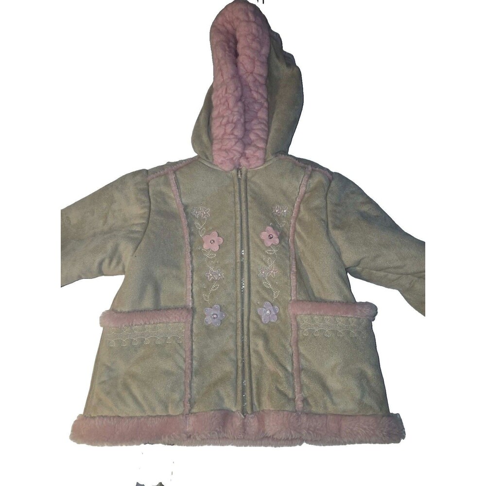 Big Chill Coat Girls 2T Faux Suede Sherpa Faux Fur Lined Hippie Penny Lane